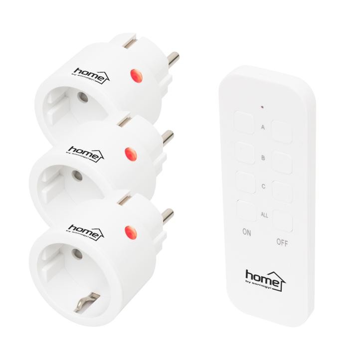 Set de 3 prize cu telecomanda, raza actiune 40 m, indicator LED, buton ON/OFF, 433.92 MHz, 230V/50Hz - imagine 5